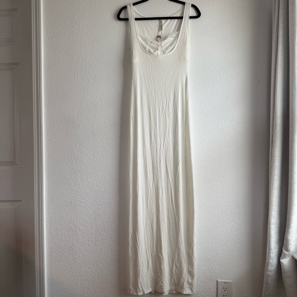 SKIMS Soft Lounge Lace Bralette Tank Dress – Marble (L) NWT